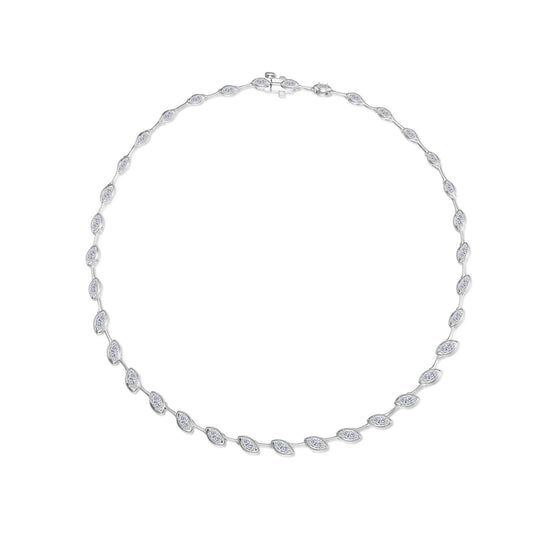East-West Marquise Station Necklace