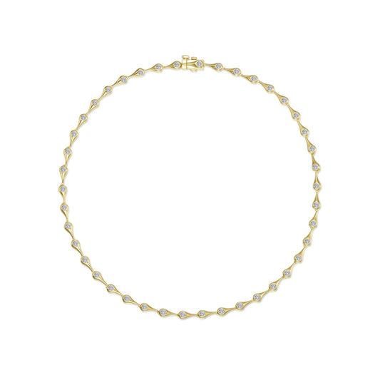 Teardrop Bezel Line Necklace
