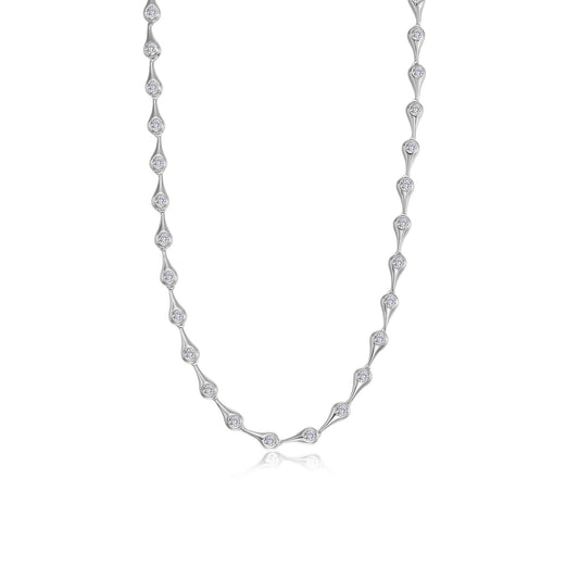 Teardrop Bezel Line Necklace