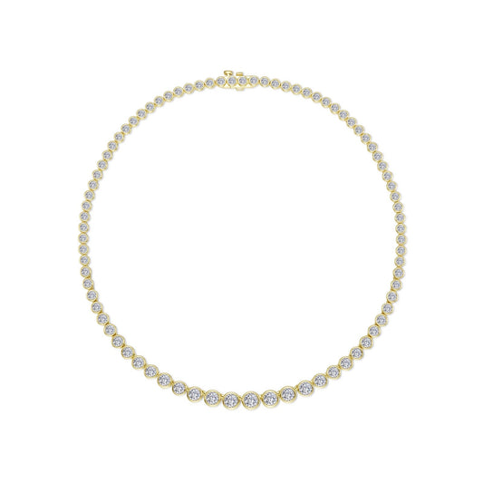 Graduated Bezel Line Necklace