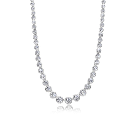 Graduated Bezel Line Necklace