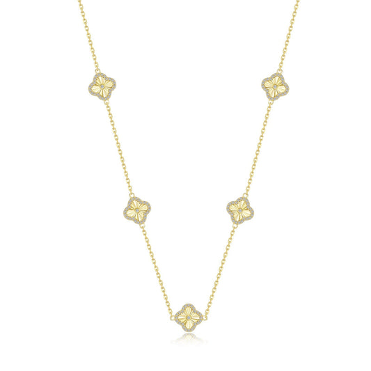 Gold Clover Motif Necklace N2032CLG20