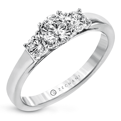 Three-stone Engagement Ring in 14k Gold with Diamonds NGR119