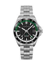 NORQAIN Adventure NEVEREST GMT Black Dial Green and White Ring Stainless Steel Automatic Watch 41mm - NN1100SC1CG/BE111/150SSG