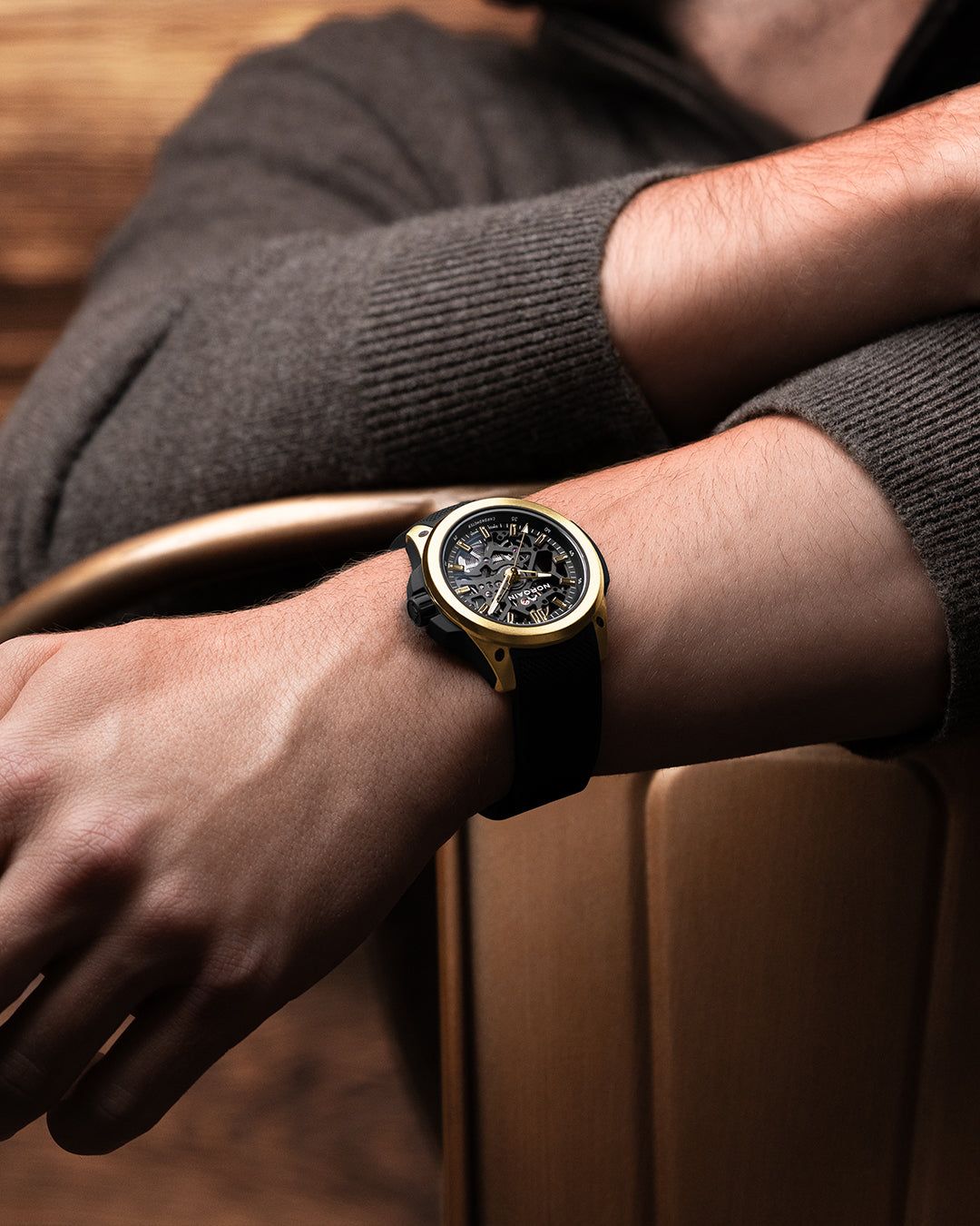 Norqain Wild One Skeleton 39Mm Yellow Gold Limited Edition N3001.07G06.B01