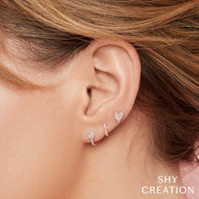 AMOR 0.10 CT. DIAMOND PAVE HEART STUD EARRINGS - MINI