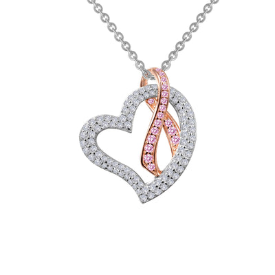 Lafonn Pink Ribbon Diamond Necklace P0159CPP18