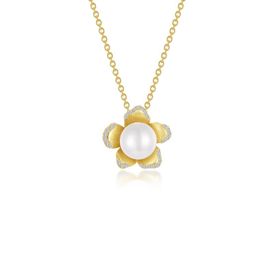 Lafonn Lafonn Gold Club White Fresh Water Pearl Necklace P0289PLG20