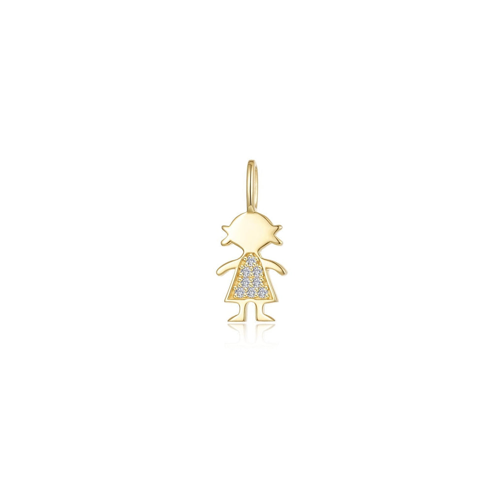 Silhouette Girl Pendant Charm P2041CLG00