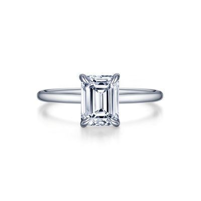 Lafonn Classic Emerald Diamond Ring R0493CLP