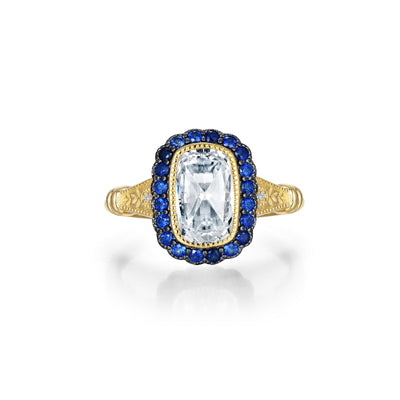 Lafonn Heritage Cushion Blue Sapphire Ring R0514CST