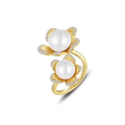 Lafonn Lafonn Gold Club White Fresh Water Pearl Ring R0525PLG