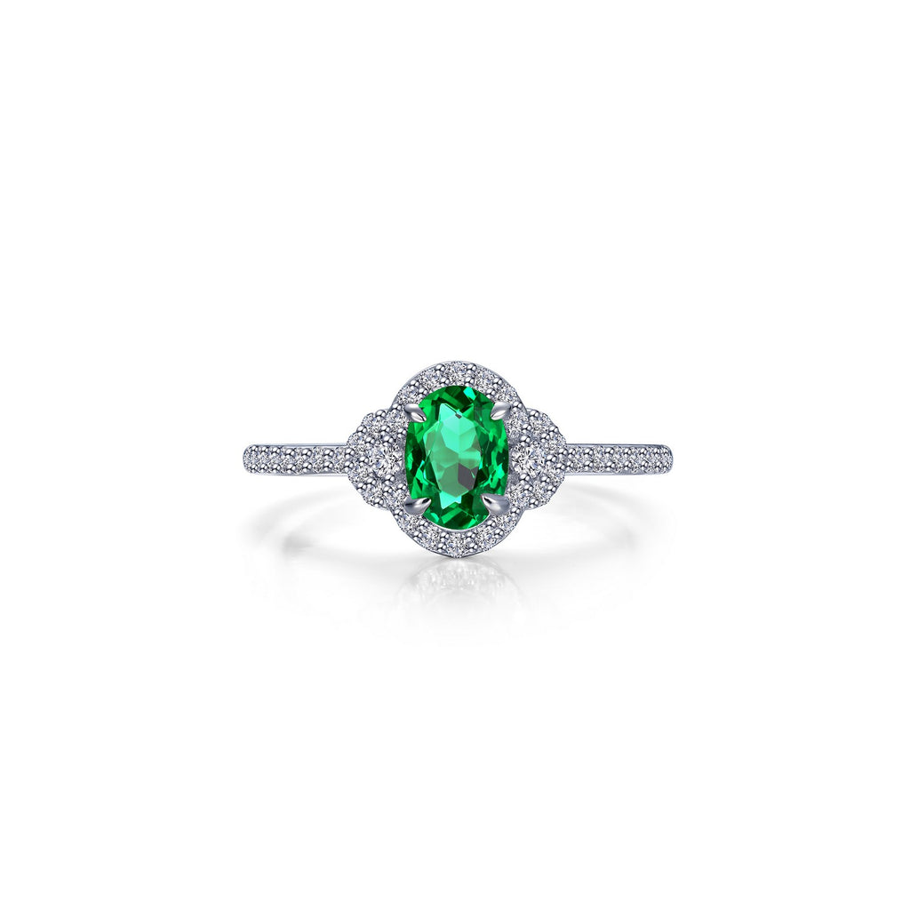 Lafonn Classic Oval Emerald Ring R0538CEP