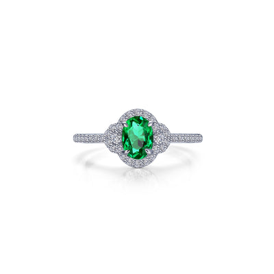 Lafonn Classic Oval Emerald Ring R0538CEP