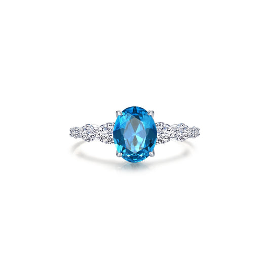 Lafonn Classic Oval Blue Topaz Ring R0540BTP09