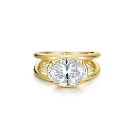 Floating Oval Split Shank Ring