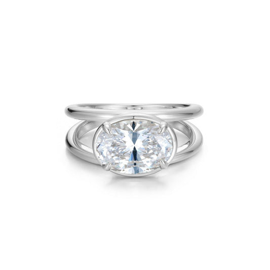 Floating Oval Split Shank Ring