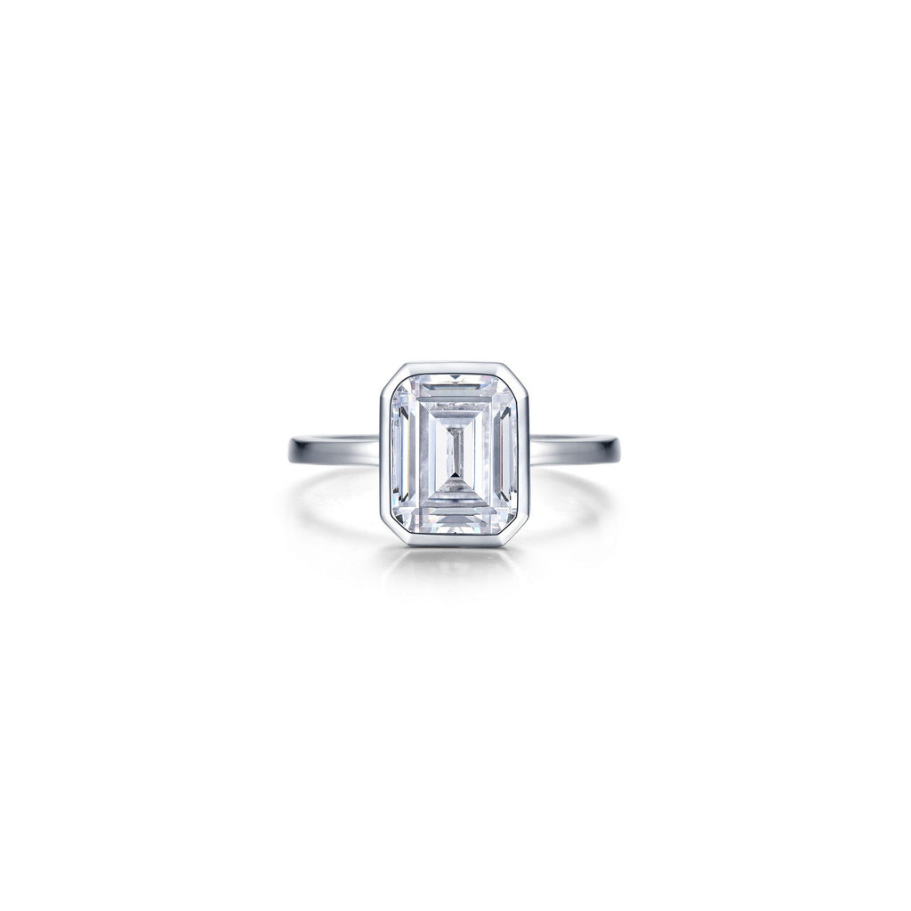2.62 CTW Emerald-Cut Bezel-Set Ring R2038CLP05