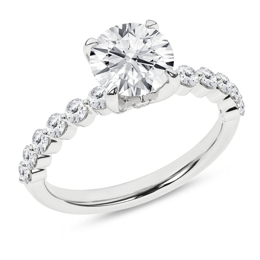 Classic Single Shared-Prong Engagement Ring (Round) RE15492-4W