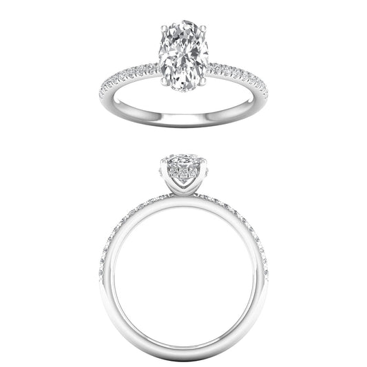 Hidden Halo Engagement Ring (Oval) RE22623-4W