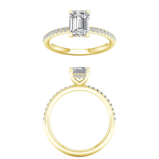 Hidden Halo Engagement Ring (Emerald) RE22624-4Y