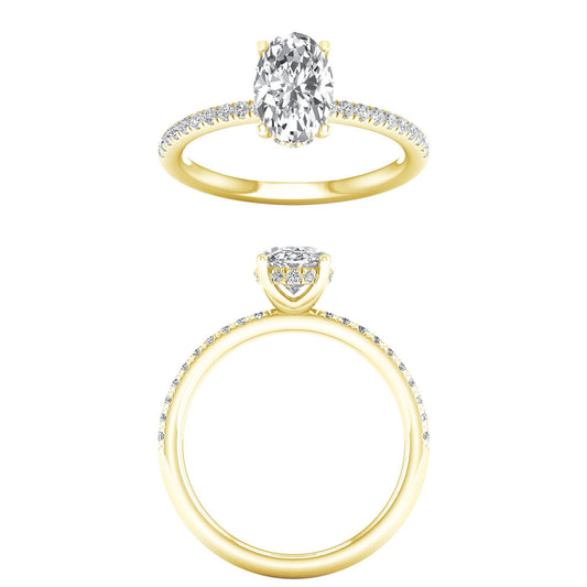 Hidden Halo Engagement Ring (Oval) RE22629-4Y