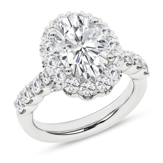 ELEGANT HALO RING (OVAL) RE23417-4W-F2