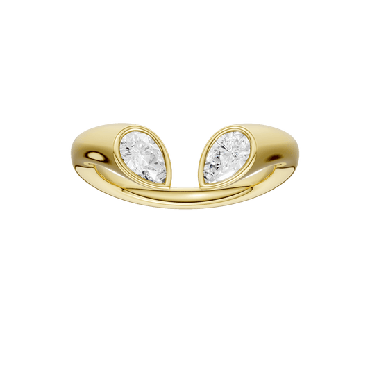 Flush-set Open End Diamond Ring(Pear) RF33137-4Y