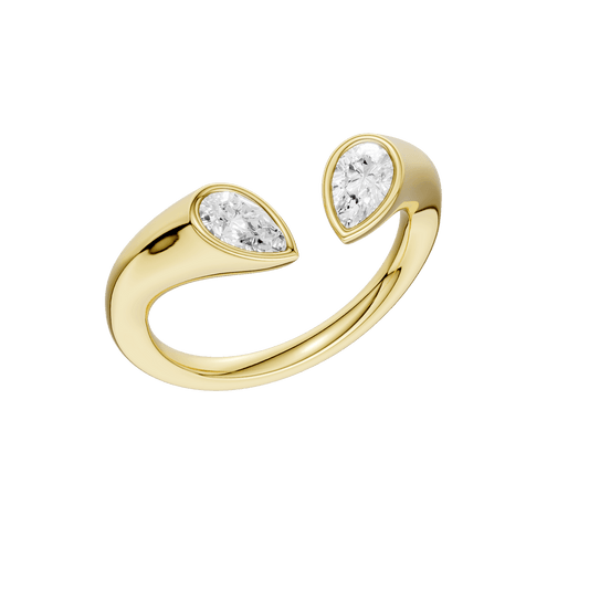 Flush-set Open End Diamond Ring(Pear) RF33137-4Y