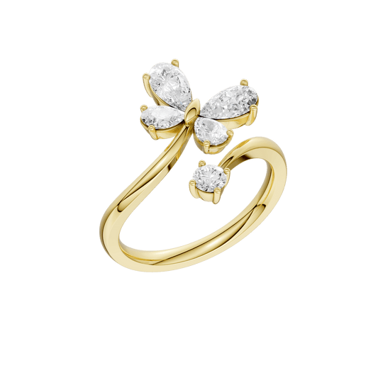 Butterfly Bypass Diamond Ring(Pear) RF33217-4Y