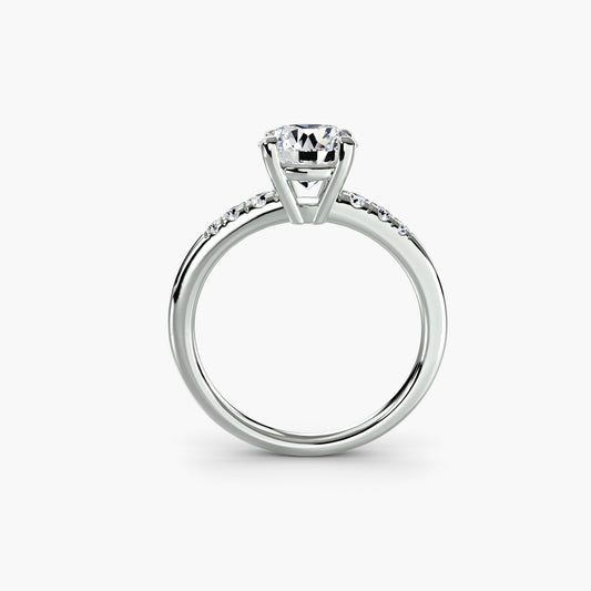 Solitaire with Shoulder Accents