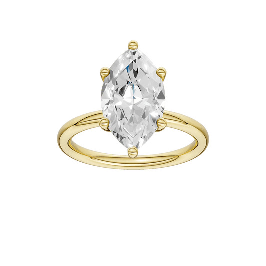 HIDDEN HALO PLAIN SHANK ENGAGEMENT RING (MARQUISE) RS07451-4Y