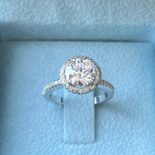 Round Brilliant Diamond Ring w/ Triple Halo & Diamond Band Accents LG678544111