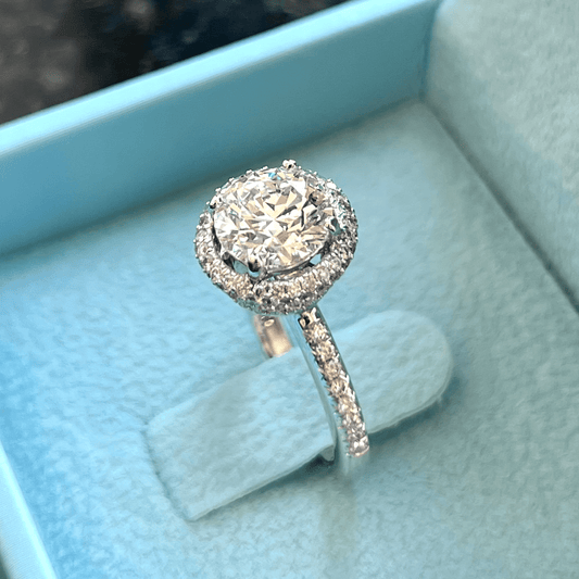 Round Brilliant Diamond Ring w/ Triple Halo & Diamond Band Accents LG678544111