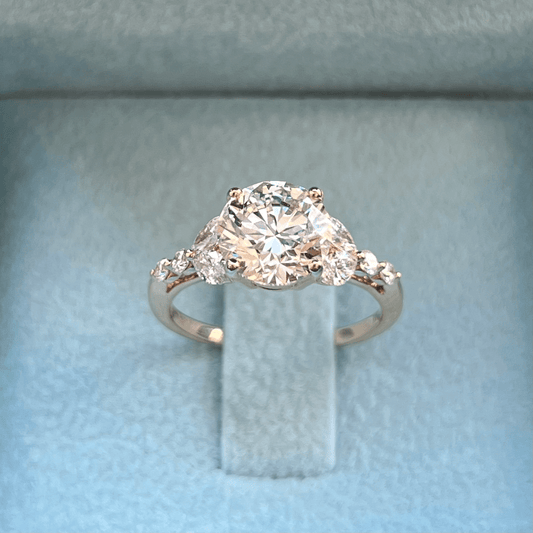 Round Brilliant Diamond Ring w/ 4 Marquise Diamond Accents LG536277062