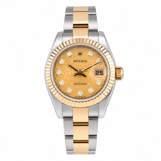 Rolex Lady-Datejust 26 Champagne Dial | Oystersteel & 18K Yellow Gold | Ref. 179173 | Complete Set