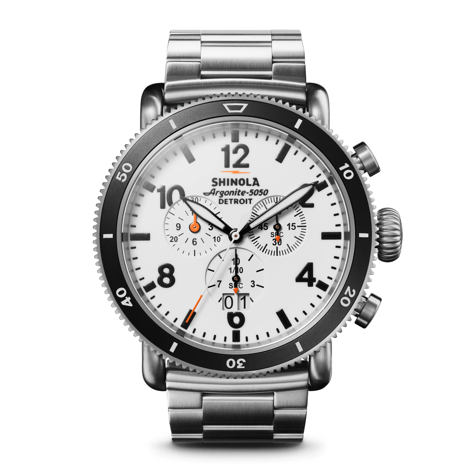 Shinola The White Hurricane 48mm S0120224028-1-Wht-48-USA