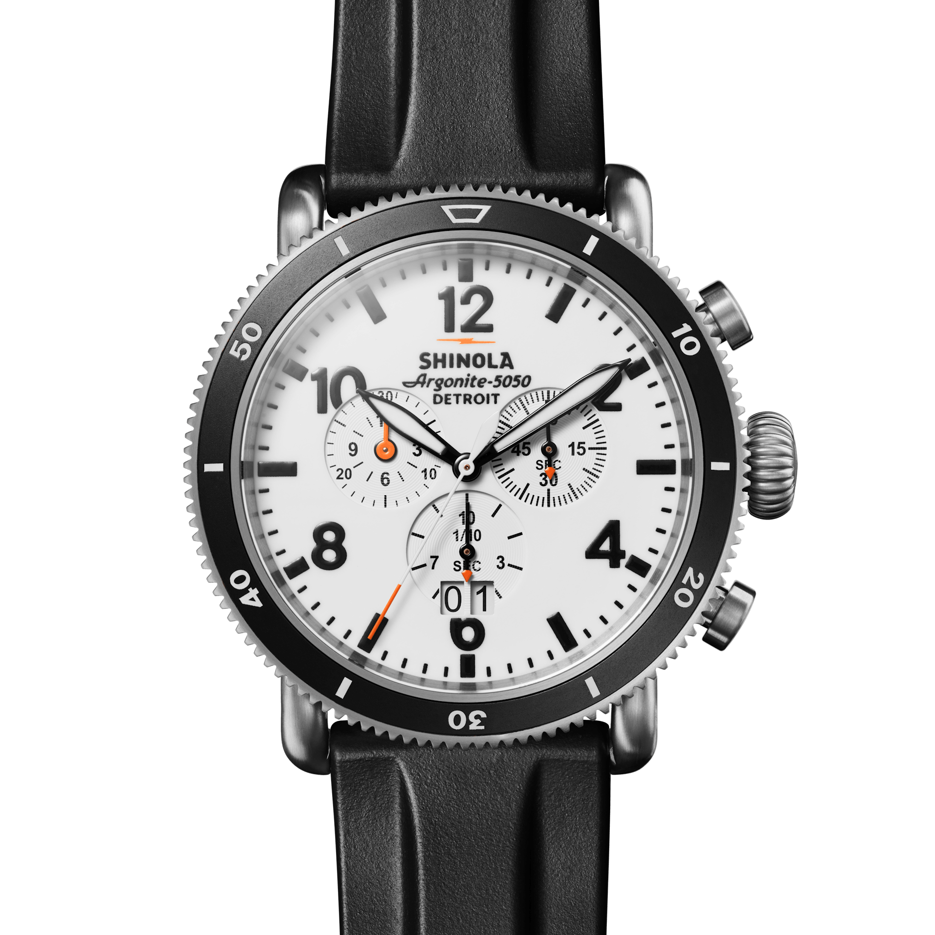 Shinola The White Hurricane 48mm S0120224028-1-Wht-48-USA