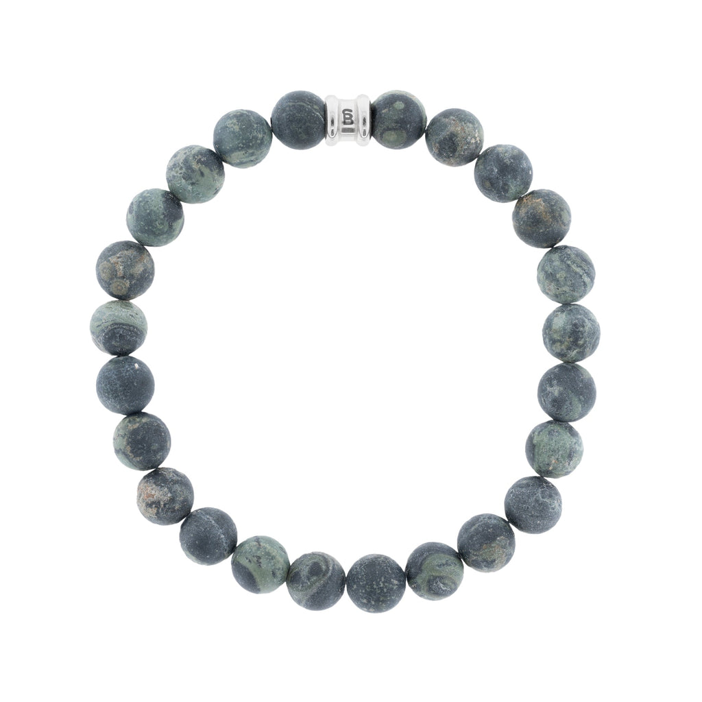 STEEL & BARNETT 8mm Round Gemstone Bracelet Matt Kambaba SBB/006S