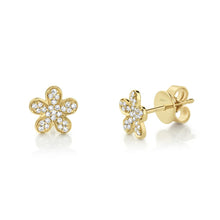 Shy Creation 0.16Ct Diamond Flower Stud Earring SC22002728