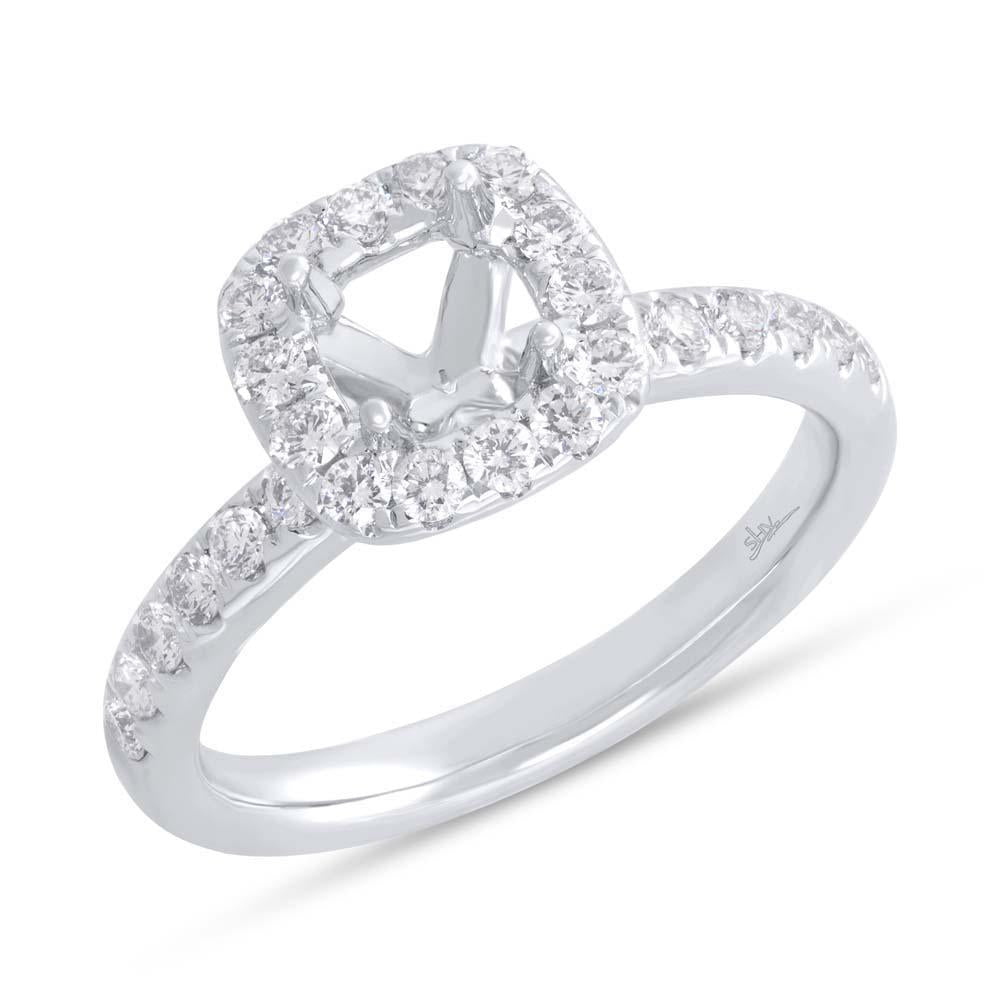 0.54CT DIAMOND SEMI-MOUNT RING FOR 5.5X5.5MM-CTR