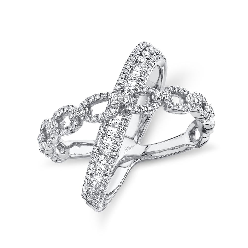 0.57CT DIAMOND LINK "X" RING