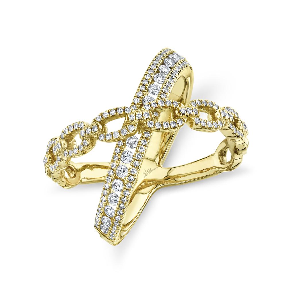 0.57CT DIAMOND LINK "X" RING