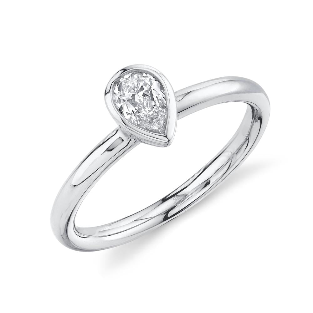 0.41CT DIAMOND BEZEL SOLITAIRE RING PEAR