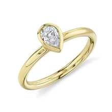 0.41CT DIAMOND BEZEL SOLITAIRE RING PEAR