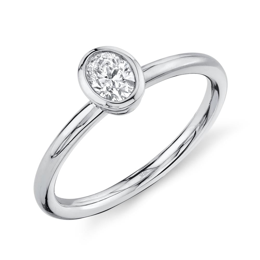 0.38CT DIAMOND BEZEL SOLITAIRE RING OVAL