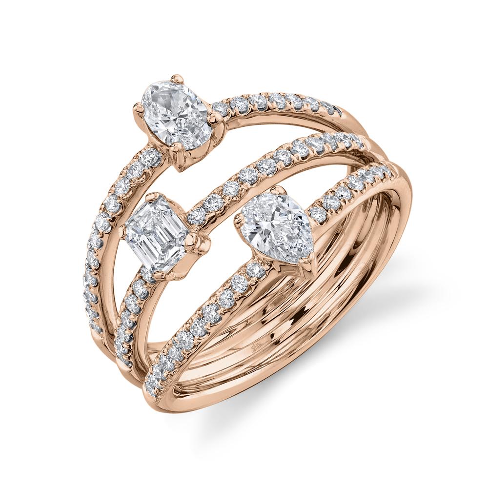 1.24CT DIAMOND EMERALD OVAL PEAR RING