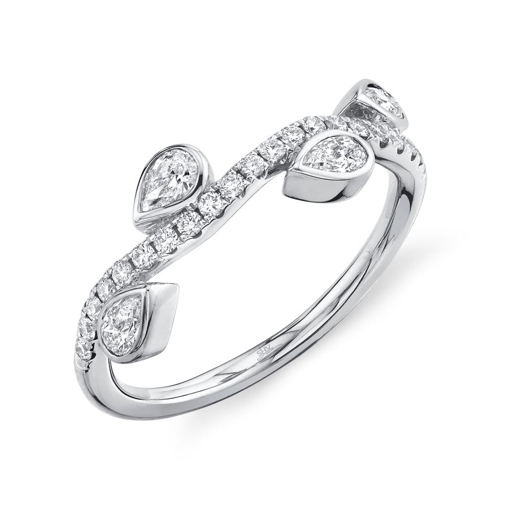 0.56CT DIAMOND PEAR BEZEL RING