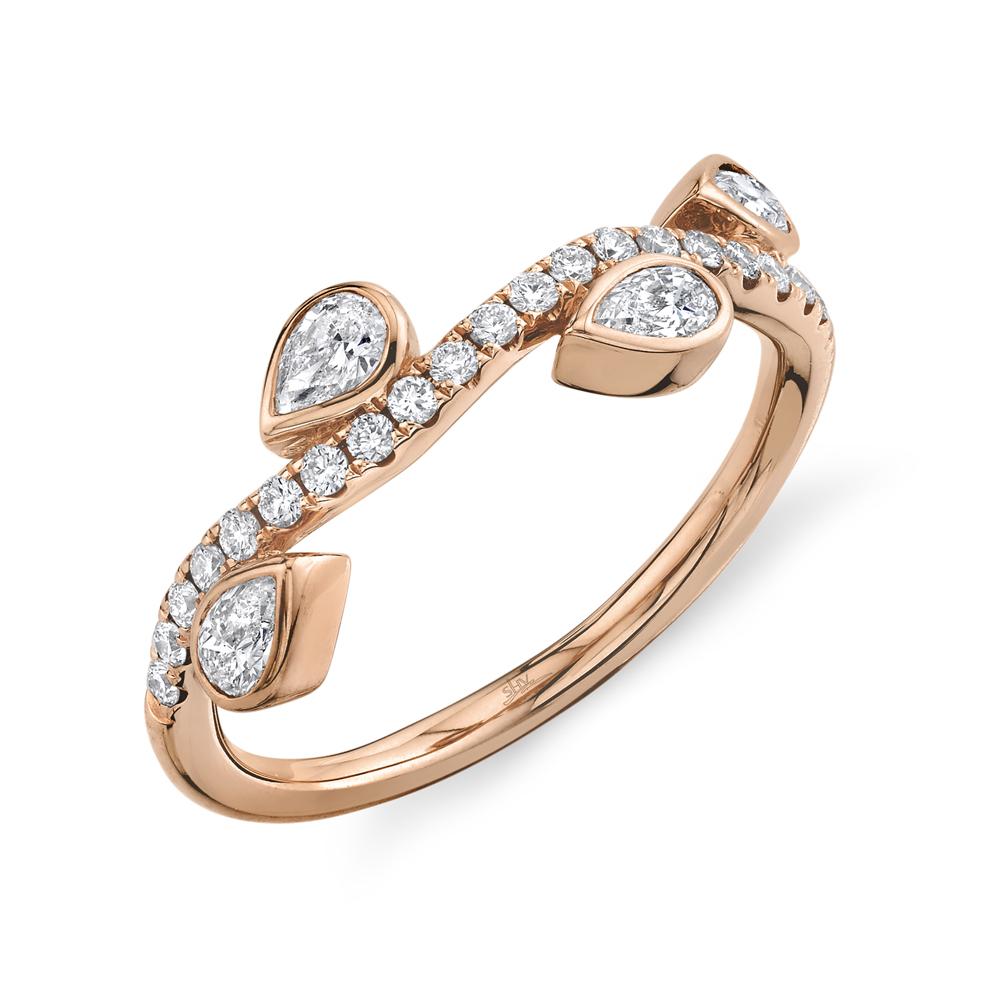 0.56CT DIAMOND PEAR BEZEL RING