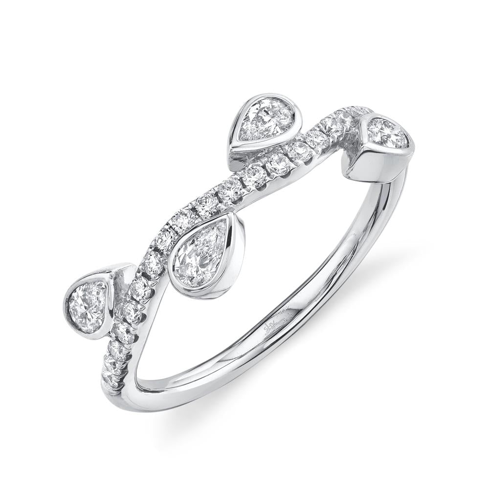 0.56CT DIAMOND PEAR BEZEL RING
